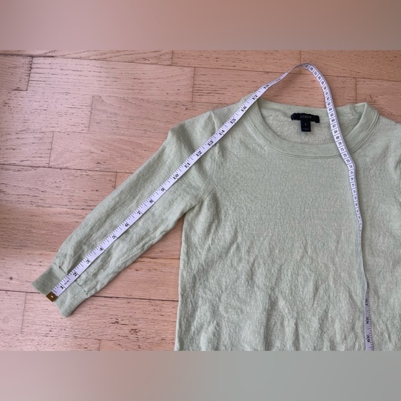 J.Crew Tippi Sweater Merino Wool Mint Green 3/4 Sleeve Crewneck - Size Small - Picture 7 of 11